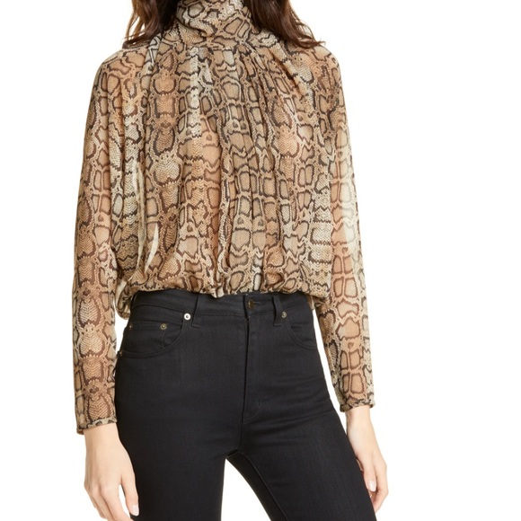 Smythe Turtleneck Drape Blouse NWT SZ small - Picture 1 of 8